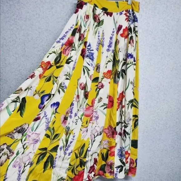 Rococo Sand Aprile Floral Maxi Skirt Size 0 Yellow Multi Paneled NWOT - Picture 4 of 7